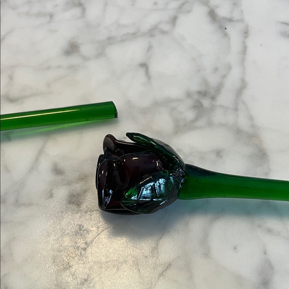 Vintage Glass Flower Stems Green, Purple, Mauve - Picture 8 of 10